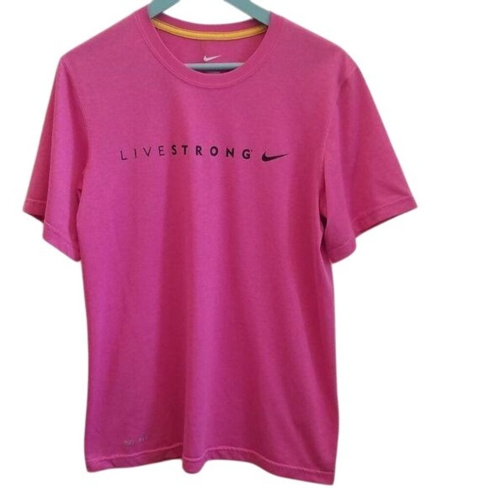 Nike Dri-Fit LIVESTRONG unisex hot Pink size small Men's Large Womens T-Shirt